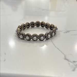 LOFT gold and pearl stretch bracelet